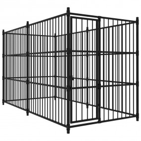 Dog Kennel Black Steel Large Durable Dog Kennel Rectang...