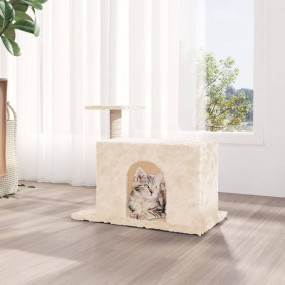 Cat Tree Cream Engineered wood, plush, sisal Medium Dur...
