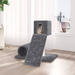 Cat Tree Dark Grey Engineered wood, plush, sisal Medium