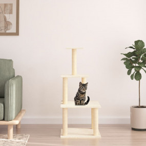 Cat Tree Cream Engineered wood, plush, sisal Medium Dur...