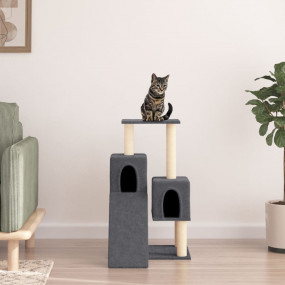 Cat Tree Dark grey Engineered wood, plush, sisal 32.3 i...