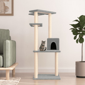 Cat Tree Light grey Engineered wood 48.4 in tall Durabl...