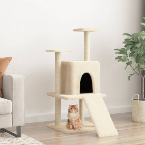 Cat Tree Cream Engineered wood, plush, sisal Medium Dur...
