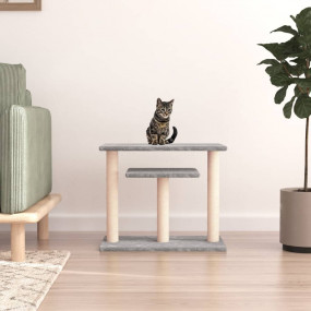 Cat Scratching Post Light Grey Engineered wood, plush, ...