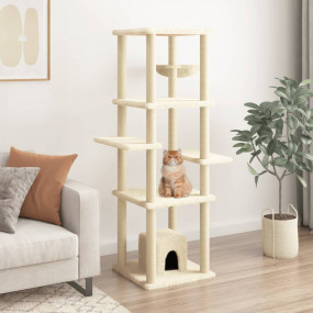 Cat Tree Cream Engineered wood, plush, sisal Medium Mod...
