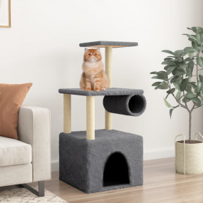 Cat Tree Dark Grey Engineered wood, plush, sisal Medium...