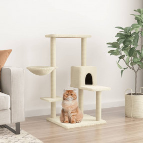 Cat Tree Cream Engineered wood, plush, sisal Medium Cat...