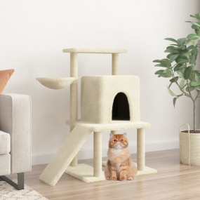 Cat Tree Cream Engineered wood, plush, sisal Medium