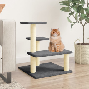 Cat Tree Dark Grey Engineered wood, Plush, Sisal Medium...