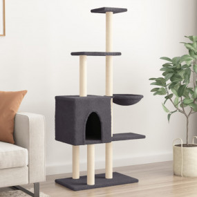 Cat Tree Dark Grey Engineered wood, plush, sisal Medium...
