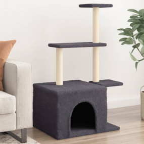Cat Tree Dark Grey Engineered wood, plush, sisal Medium...