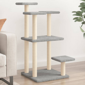 Cat Scratching Post Light grey Engineered wood, plush, ...