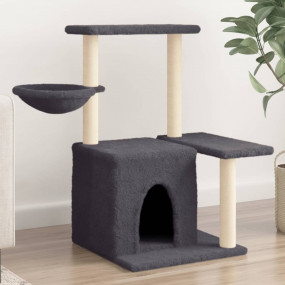 Cat Tree Dark grey Engineered wood, plush, sisal Medium...