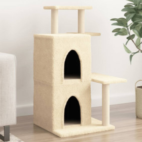 Cat Tree Cream Engineered wood, plush, sisal Medium Dur...