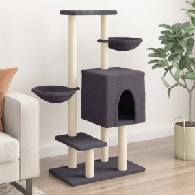Cat Tree Dark grey Engineered wood, plush, sisal Medium...