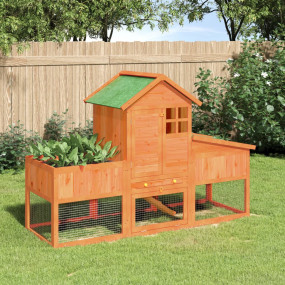 Rabbit Hutch Brown Solid pine wood Large Rabbit Hutch