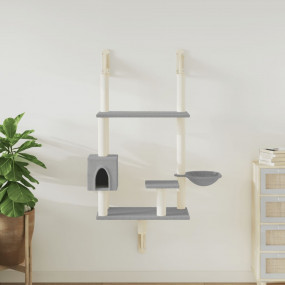 Wall-mounted Cat Tree Light Grey