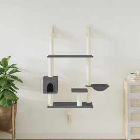 Wall-mounted Cat Tree Dark grey