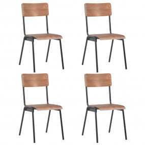 Dining Chair Set of 4 Brown and black
