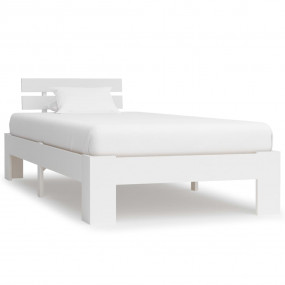 Bed Frame White Solid pine wood, plywood Twin Durable B...
