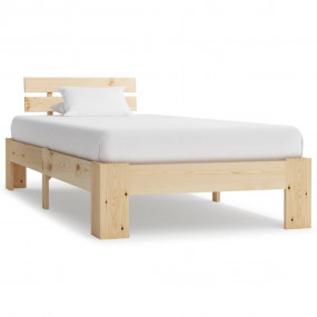 Bed Frame Natural Solid Pine Wood, Plywood Twin Durable