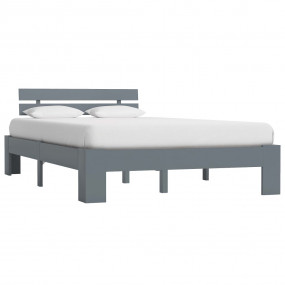 Bed Frame Grey Solid Pine Wood Double Durable Bed Frame