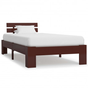 Bed Frame Dark Brown Solid Pine Wood, Plywood 35.4 x 78...