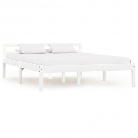 Bed Frame White Solid pine wood, Plywood slats Twin Dur...
