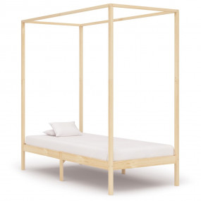 Bed Frame Natural Pine Solid pine wood and plywood slat...
