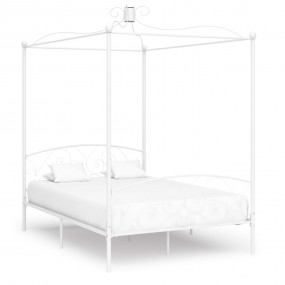 Bed Frame White Metal Full Classic/Traditional Bed Fram...