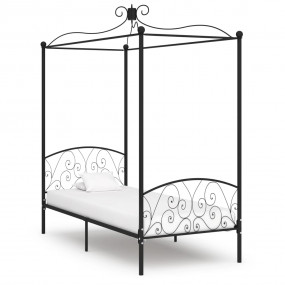 Bed Frame Black Metal, Plywood Single Classic/Tradition...