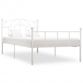 Bed Frame White Metal Twin Durable Bed Frame Rectangula...