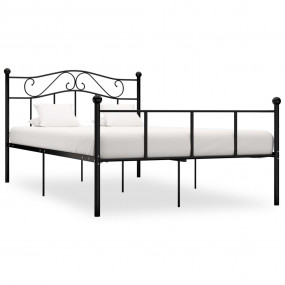 Bed Frame Black Metal Double Durable Bed Frame Rectangu...