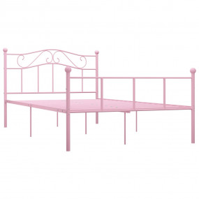 Bed Frame Pink Metal Full Classic/Traditional Bed Frame