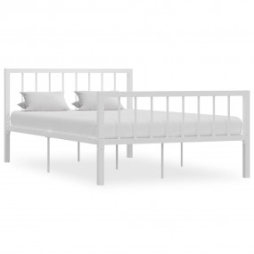 Bed Frame White Metal 47.2 x 78.7 in Durable Bed Frame