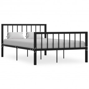 Bed Frame Black Metal 47x78 in Durable Bed Frame Rectan...