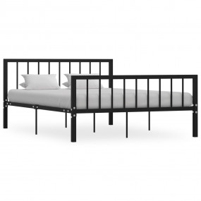 Bed Frame Black Metal Double Durable Bed Frame Rectangu...