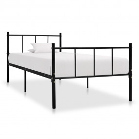 Bed Frame Black Metal Twin Durable Bed Frame Rectangula...