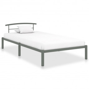 Bed Frame Grey Metal Twin Durable Bed Frame Rectangular