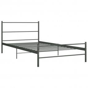 Bed Frame Grey Powder-coated metal Twin Durable Bed Fra...