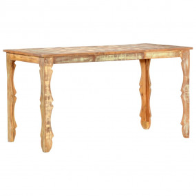 Dining Table Multicolored Solid Reclaimed Wood Medium D...