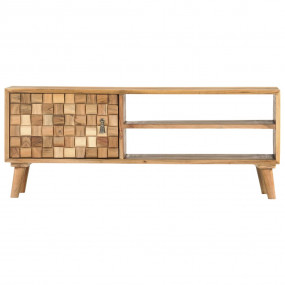 TV Cabinet Natural Acacia Solid Acacia Wood 39.4 x 13.8...