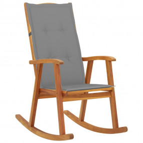 Wooden Rocking Chair Natural Wood Solid Acacia Wood Sta...