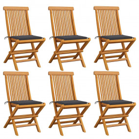 Garden Chair Set of 6 Natural wood Teak wood Regular Fo...
