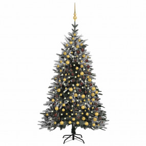 Artificial Christmas Tree Green, Flocked White PVC, PE,...