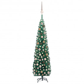 Artificial Christmas Tree Green PVC Slim Cone-shaped Pr...