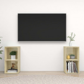 Tv Cabinet Set of 2 Sonoma oak Engineered wood