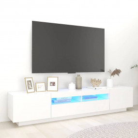 Large Modern White TV Cabinet Engineered Wood Big TV Ca...