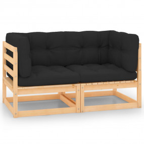 Corner Sofa Anthracite Solid pinewood Medium  Modular