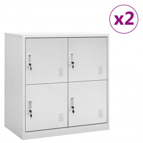 Locker Cabinet Set of 2 Light grey Steel 36.4 in tall, ...
